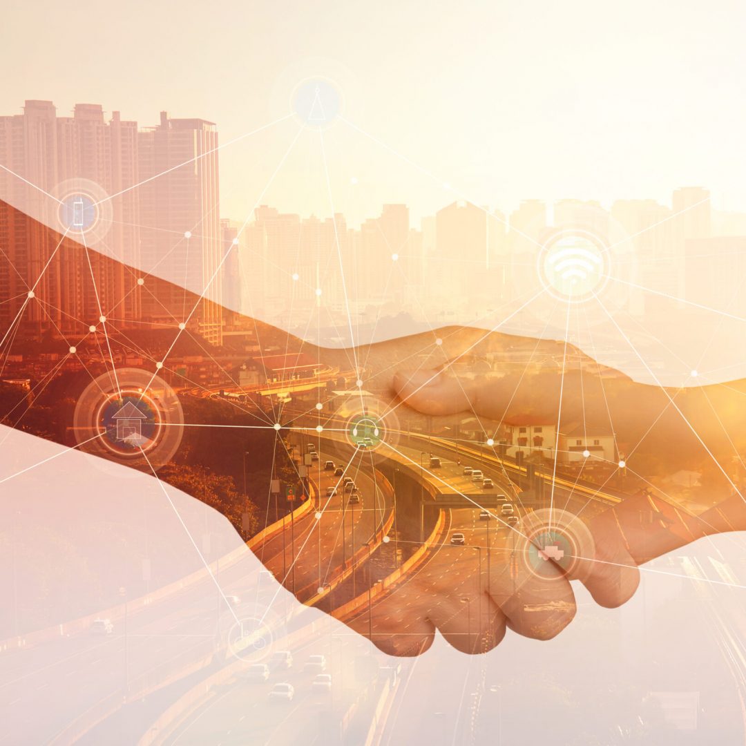 Double,Exposure,Of,Image,Of,Businessmen,Hand,Shake,,Concept,Of